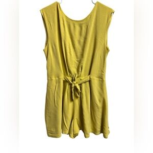 ZARA Basic Yellow Tie Waist Romper Size L